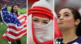 Fans-Fans Cantik Hiasi Laga Inggris vs Amerika Serikat di Piala Dunia 2022 (AP Photo)