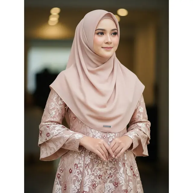 Gamis A-Line Full Brokat & Payet