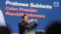 Prabowo Subianto menceritakan pengalamannya ketika bermain saham di bursa Eropa. (Liputan6.com/Angga Yuniar)