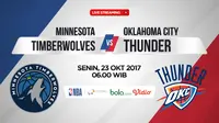 Jadwal NBA, Minnesota Timberwolves vs Oklahoma City Thunder. (Bola.com/Dody Iryawan)
