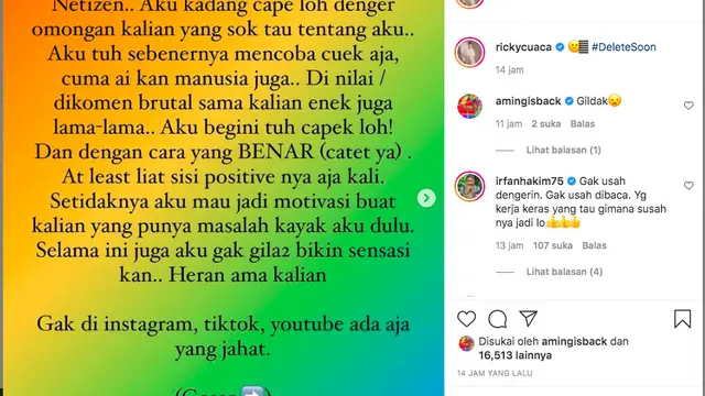 Ricky Cuaca Lelah Masih Kerap Dituding Kurus Karena Gunakan Narkoba