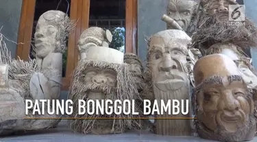 Agus, manfaatkan bonggol bambu yang terbuang sia-sia menjadi ukiran dan patung unik
