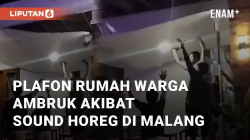 VIDEO: Detik-detik Plafon Rumah Warga Ambruk Akibat Sound Horeg di Malang