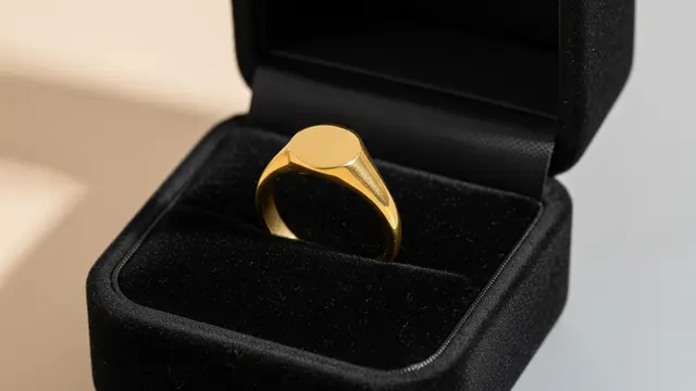 Cincin Emas Model Signet Minimalis (Low-Profile Signet)