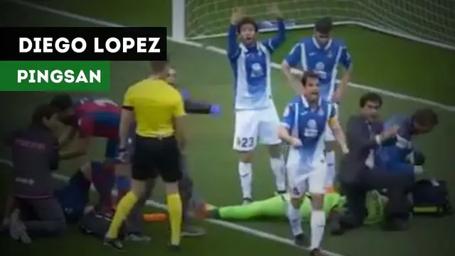 Mantan kiper Real Madrid, Diego Lopez, sempat pingsan akibat benturan yang dialaminya.