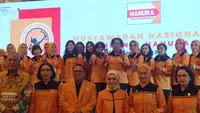 Ketua Umum Partai Hanura Oesman Sapta Odang (Oso) mengukuhkan kepengurusan Dewan Pimpinan Pusat (DPP) Srikandi Hanura dan Laskar Muda Hanura (Lasmura) di Hotel Royal Kuningan, Jakarta, Kamis (21/9/2023). (Istimewa)