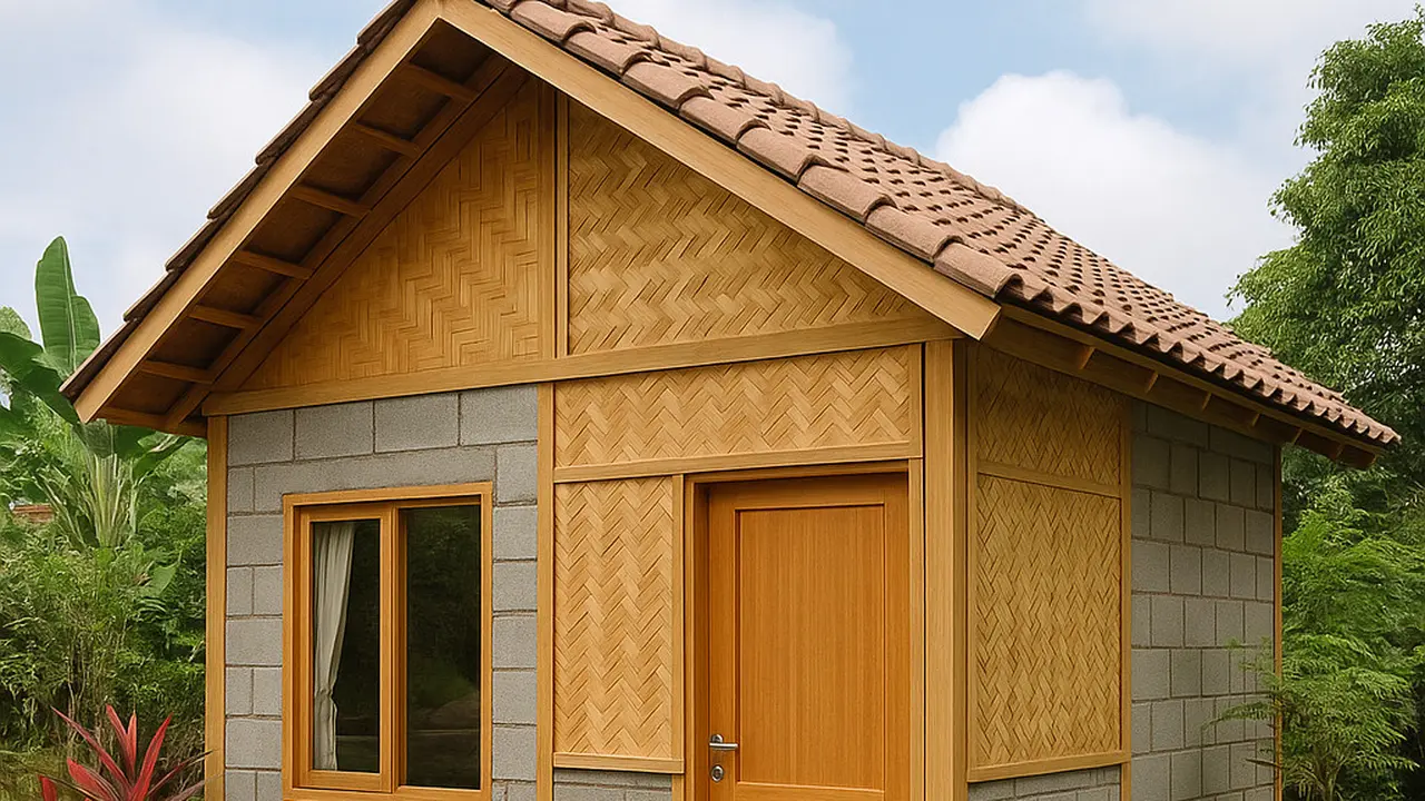 Model Rumah Kecil Tapi Cantik 4x6 Meter dari Batako dan Bambu