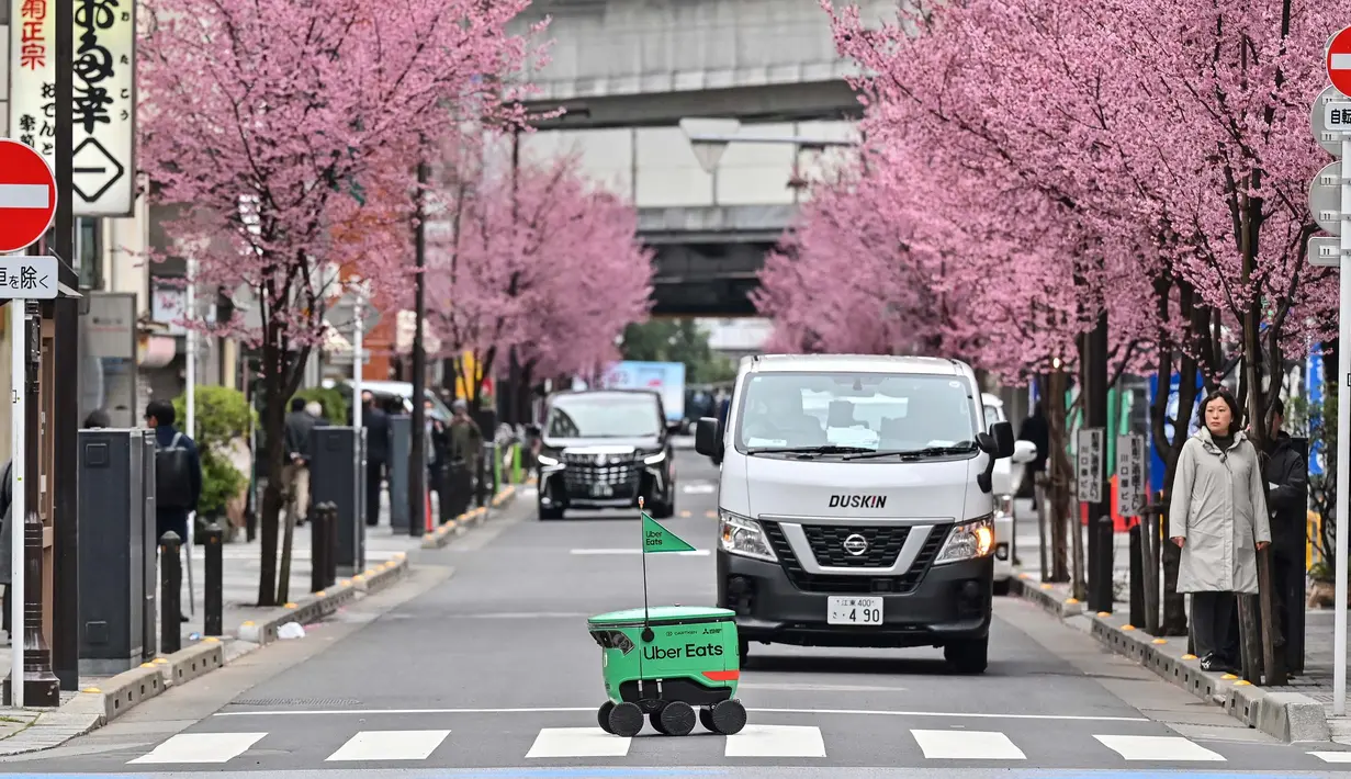 <p>Terdapat operator manusia yang siap siaga jika terjadi masalah pada robot ini. (Richard A. Brooks/AFP)</p>