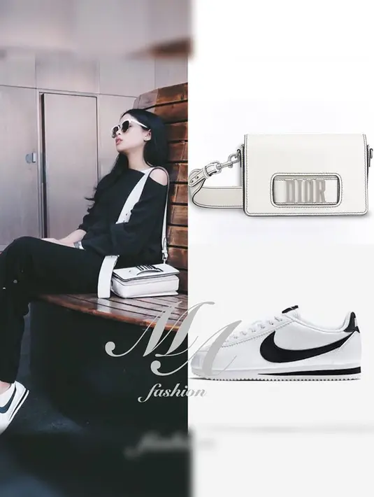Maudy terlihat begitu keren ketika memakai tas merek Dior. Tas kecil berwarna putih itu berharga Rp 42 juta. (Foto: instagram.com/maudyayunda.fashion)