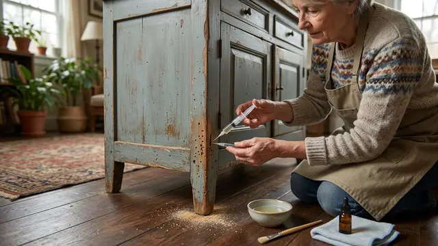 Cara Mengusir Rayap di Furnitur Kayu Lama tanpa Merusak Lapisan Cat (AI Generated)