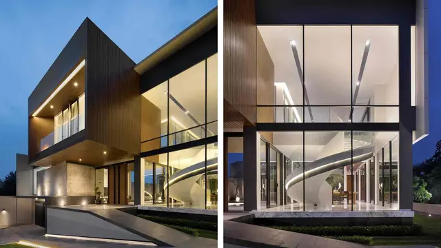 Desain Rumah Minimalis Modern dengan Tangga Putar