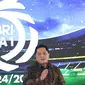 Ketua Umum Persatuan Sepakbola Seluruh Indonesia (PSSI), Erick Thohir mengapresiasi komitmen Bank Rakyat Indonesia (BRI) yang menjadi sponsor Liga 1 Indonesia untuk tahun ke empat secara berturut turut. (Liputan6.com/Herman Zakharia)