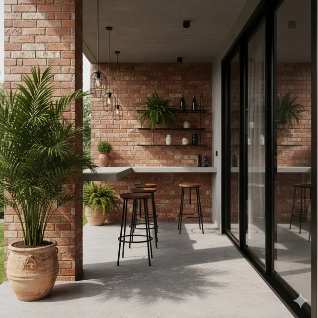 Teras Belakang Rumah Bata Merah