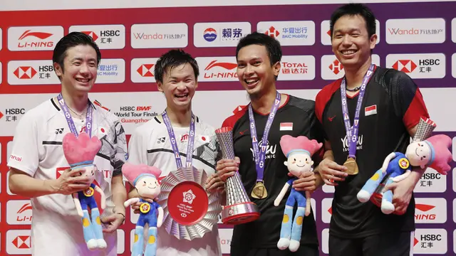 Kegembiraan Ahsan / Hendra Juarai BWF World Tour Finals 2019