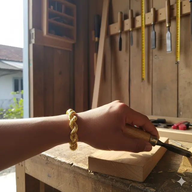 Gelang Emas Lilit Polos 24 Karat