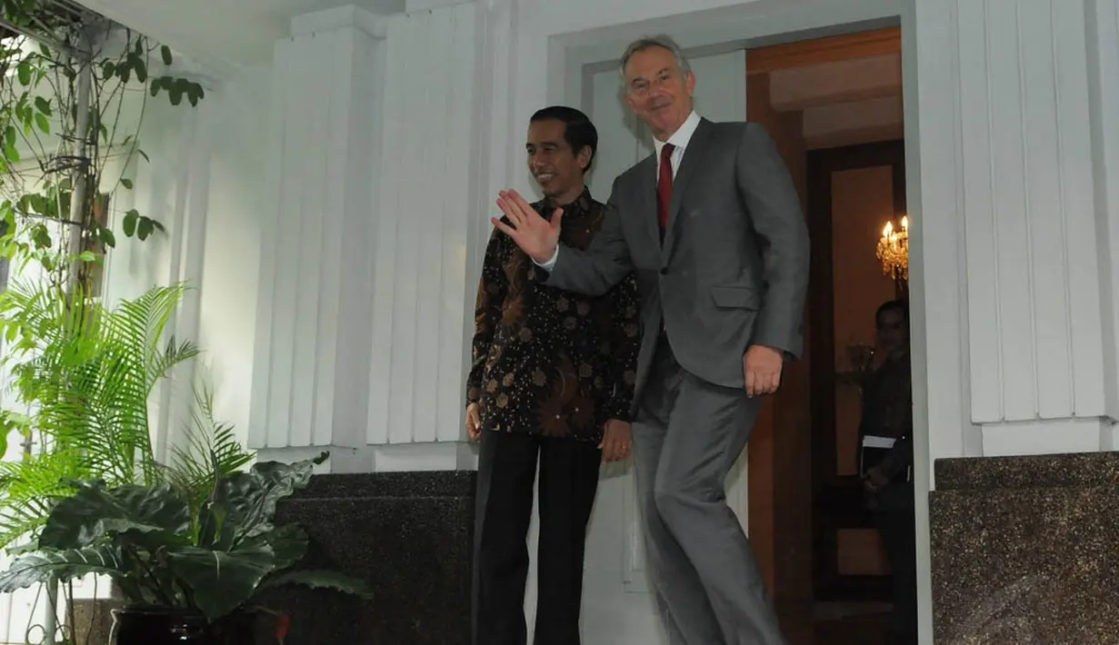 Sebelum menemui Jokowi, Tony Blair telah menemui Presiden SBY di kantor Presiden siang tadi, Jakarta, (11/9/14). (Liputan6.com/Herman Zakharia)
