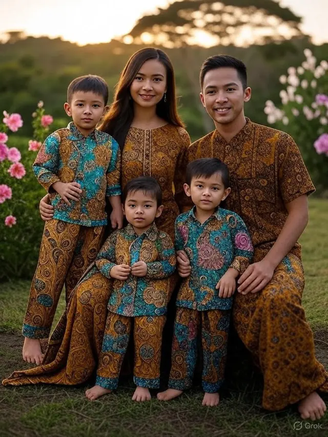 Model Sarimbit Batik Couple Modern untuk Keluarga Muda. Gemini