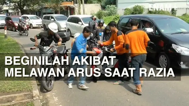 Remaja SMK melakukan aksi nekat saat terjadi razia polisi lalulintas patuh di Cikupa Tangerang. Naas kedua remaja ini beradu dengan pengenda