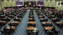 Suasana pelantikan lima pimpinan DPRD DKI Jakarta di Gedung DPRD DKI Jakarta, Senin (14/10/2019). Wakil Ketua DPRD DKI Jakarta dijabat oleh Ahmad Suhaimi dari PKS, Zita Anjani dari PAN, M Taufik dari Gerindra, dan Misan Samsuri dari Demokrat. (Liputan6.com/Faizal Fanani)