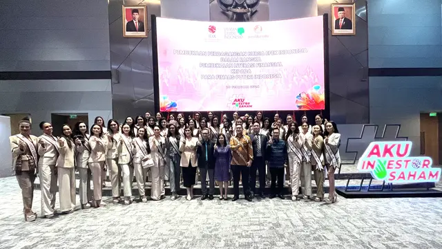 Sebanyak 45 Finalis Puteri Indonesia berkunjung ke workshop investasi pasar modal di Bursa Efek Indonesia (BEI), Senin (26/2/2024). (Pipit/Liputan6.com)