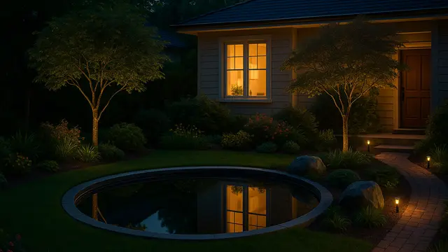 Taman Depan Rumah Ukuran 6x9 dengan Kolam Mini/ Ilustrasi gambar oleh AI