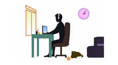 Ilustrasi working from home, wfh, bekerja dari rumah.