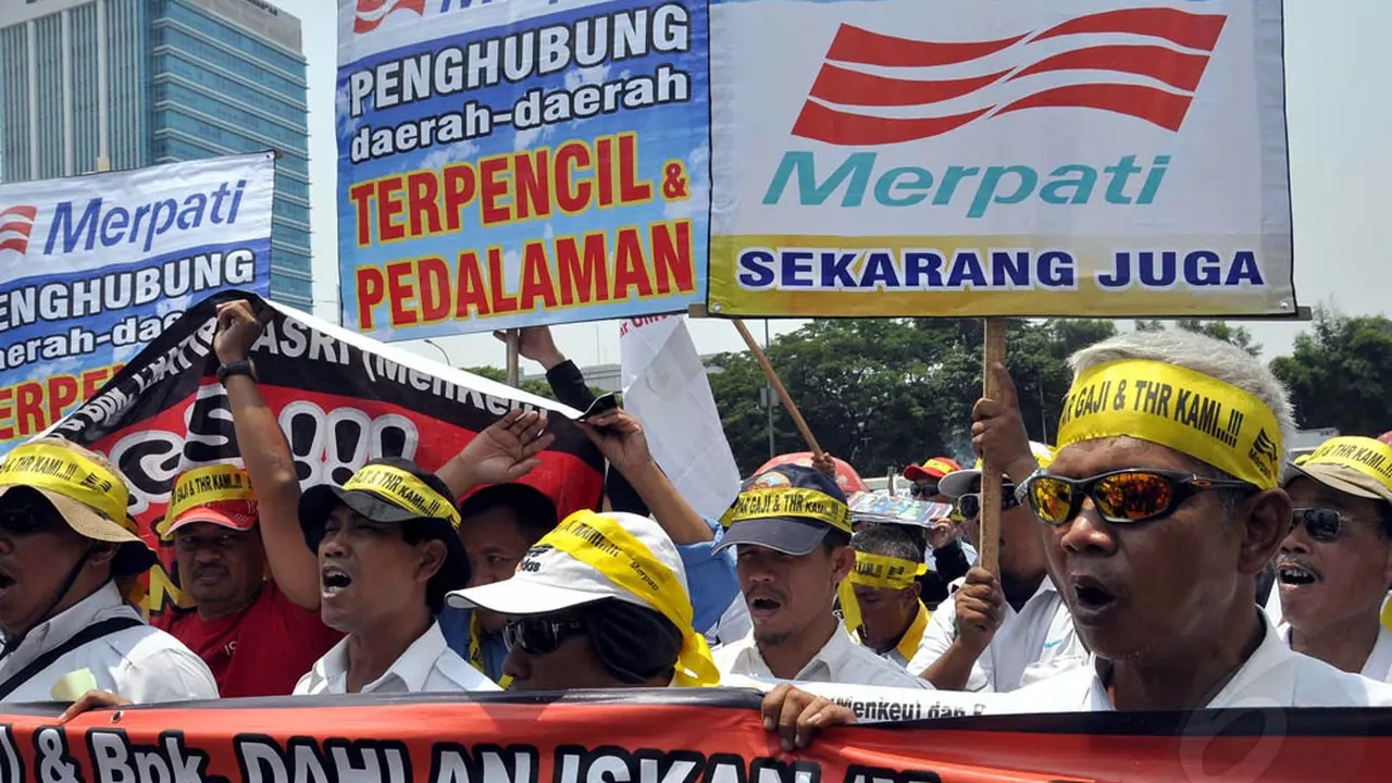 Miris... 9 Bulan Tak Gaji Digaji, Karyawan Merpati Demo