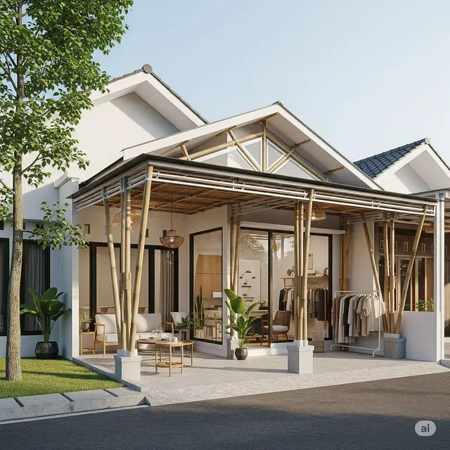Rumah Minimalis Sederhana Ada Tokonya. Foto: Gemini