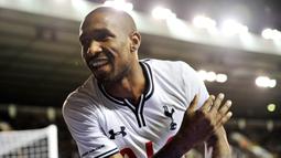 3. Jermain Defoe (Tottenham Hotspur) - Mantan pemain Timnas Inggris ini mencetak tiga gol hanya dalam waktu tujuh menit. Hattrick yang tercipta pada menit 51, 54 dan 58 itu terjadi kala Spurs jumpa Wigan Athletic pada musim 2009/10. (AFP/Glyn Kirk)