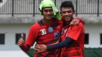 Dua pemain Arema, M. Rafli dan Dedik Setiawan, merupakan rekan sekamar sepanjang musim di Liga 1 2018. (Bola.com/Iwan Setiawan)