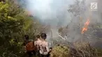 Kebakaran hutan lindung yang saat ini meluas ke dari kabupaten Temanggung dan meluas ke Wonosobo, Jawa-Tengah.