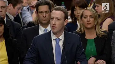 Mark Zuckerberg, CEO Facebook  memberikan kesaksian di kongres.