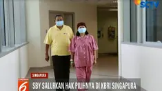 SBY dijadwalkan mencoblos di KBRI di Singapura pada Minggu sore.