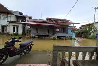 Bencana banjir landa sejumlah wilayah Kalbar. (Liputan6.com/Aceng Mukaram)