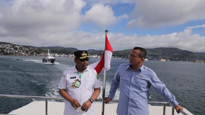 Menteri Kelautan dan Perikanan Edhy Prabowo melakukan kunjungan kerja ke Ambon pada 31 Agustus 2020. (Dok KKP)