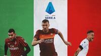 Serie A - Theo Hernandez, Edin Dzeko, Sergej Milinkovic-Savic (Bola.com/Adreanus Titus)