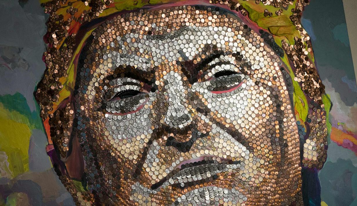 Foto Dibuat Dari Rangkaian Koin Begini Penampakan Lukisan Donald Trump Global Liputan6 Com