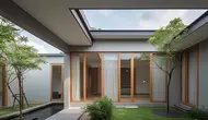 Model Desain dengan Taman di Tengah Rumah (created by Meta AI)