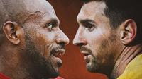 Ilustrasi - Boaz Solossa dan Lionel Messi (Bola.com/Adreanus Titus)