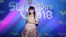 Acara SCTV Music Awards 2018 digelar Jumat (27/4) malam. Acara disiarkan langsung oleh SCTV mulai pukul 21.00 WIB. Tasya Rosmala berhasil menyabet Penyanyi Pendatang Baru Paling Ngetop. (Adrian Putra/Bintang.com)