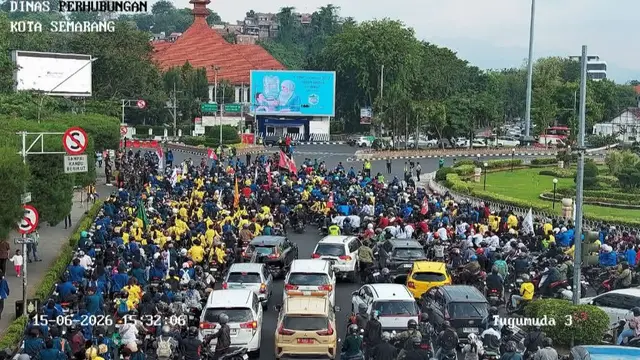 Demo Mahasiswa di Semarang, Jawa Tengah. (Liputan6.com/Arief)