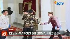Didampingi oleh Menpora Imam Nahrawi peraih gelar ganda putra All England 2018 ini langsung disambut oleh Presiden.