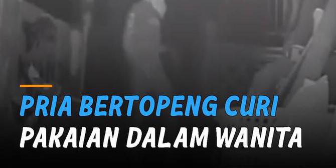 VIDEO: Curi Pakaian Dalam Wanita, Pria Bertopeng Terekam Kamera CCTV