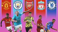 Premier League - Marcus Rashford, Erling Haaland, Kai Havertz, Darwin Nunez, Nicolas Jackson (Bola.com/Adreanus Titus)