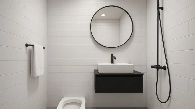 Desain Kamar Mandi 1,5 x 1,5 Meter Kloset Jongkok Gaya Jepang Minimalis/Ilustrasi AI