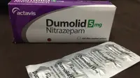 Dumolid tergolong obat resmi (mengandung nitrazepam) yang digunakan untuk mengatasi depresi dan sejenisnya ( Foto : obatantidiepresian.wordpress.com)