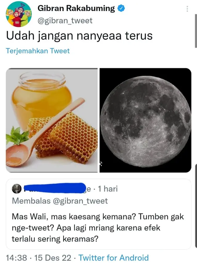 Unggahan Gibran Rakabuming soal Kaesang Pangarep bulan madu. (Foto: Dok. Instagram @gibran_tweet)