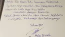 Surat Basuki Tjahaja Purnama (Ahok) saat mewakili almarhum Wong Herry Atmaja untuk merestui pernikahan Nico dengan Francine. Surat ini ditujukan kepada pak Frans Putu Samudera Baktinadi. (Instagram/@basukibtp)