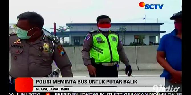 VIDEO: Larangan Mudik, Polisi Minta Bus Bawa Penumpang untuk Putar Balik