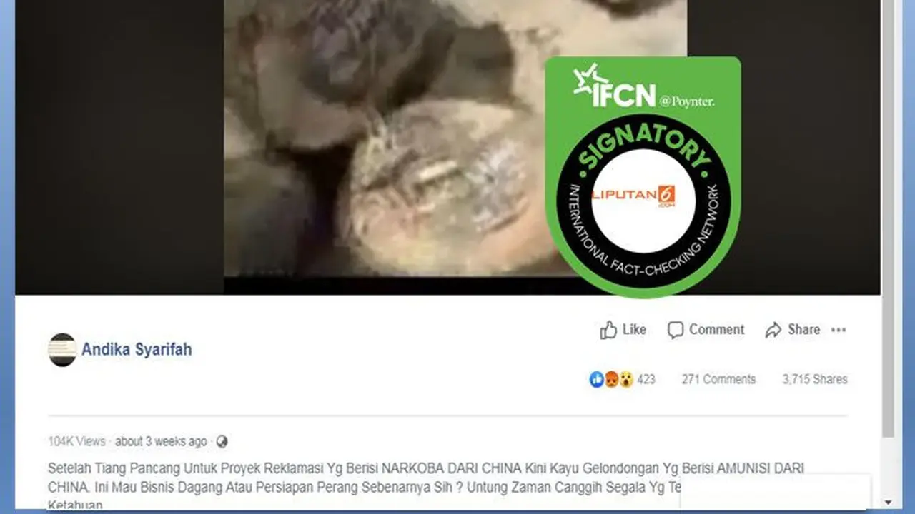 [Cek Fakta] China Selundupkan Amunisi Melalui Batang Kayu, Faktanya?